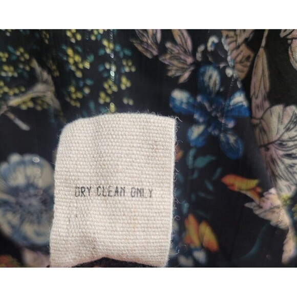 Moon River Mini Dress Tie Bow Neck Navy Allover Floral Print Womens XS - Picture 4 of 8